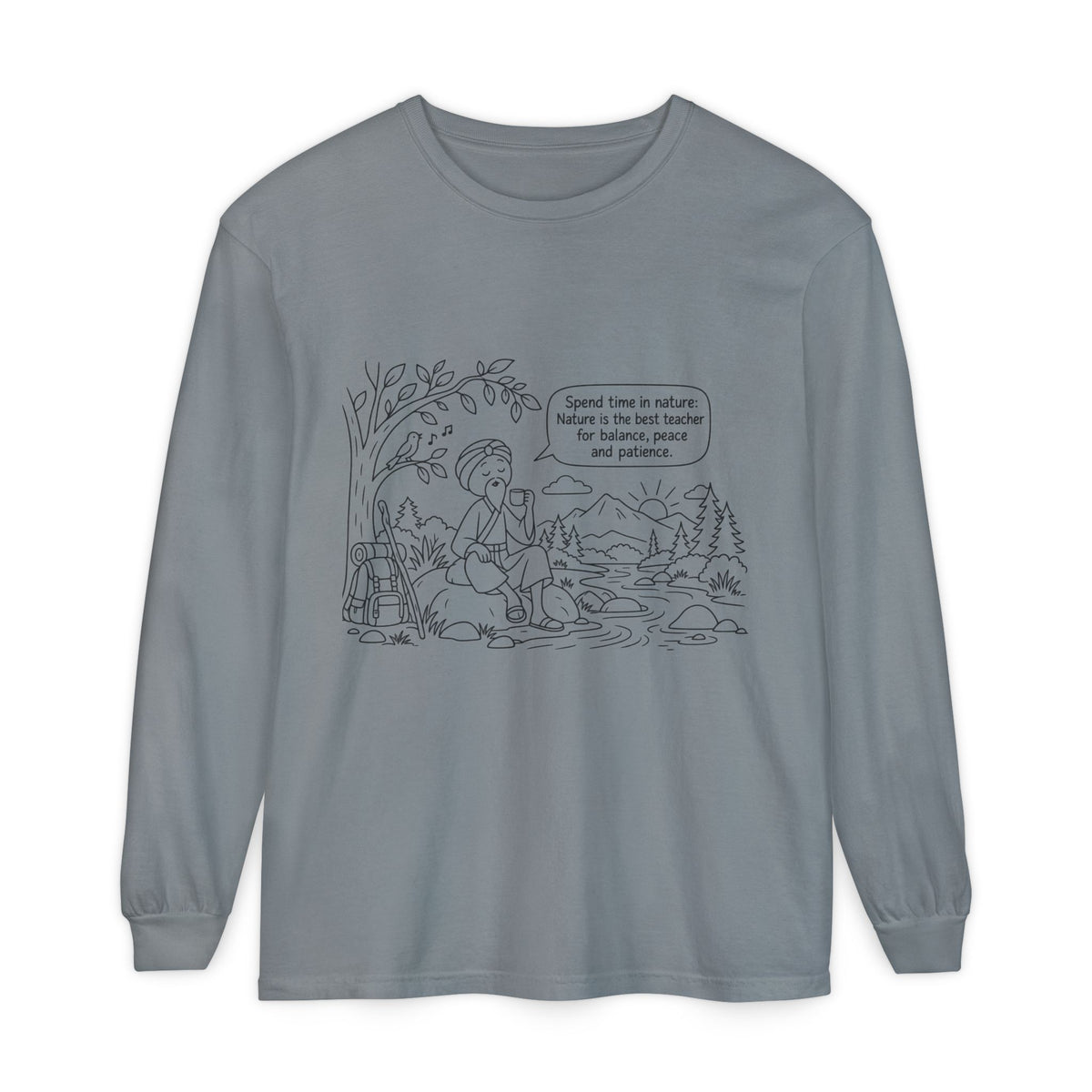 Long Sleeve T‑Shirt — "Spend time in nature" Hiking Graphic Tee
