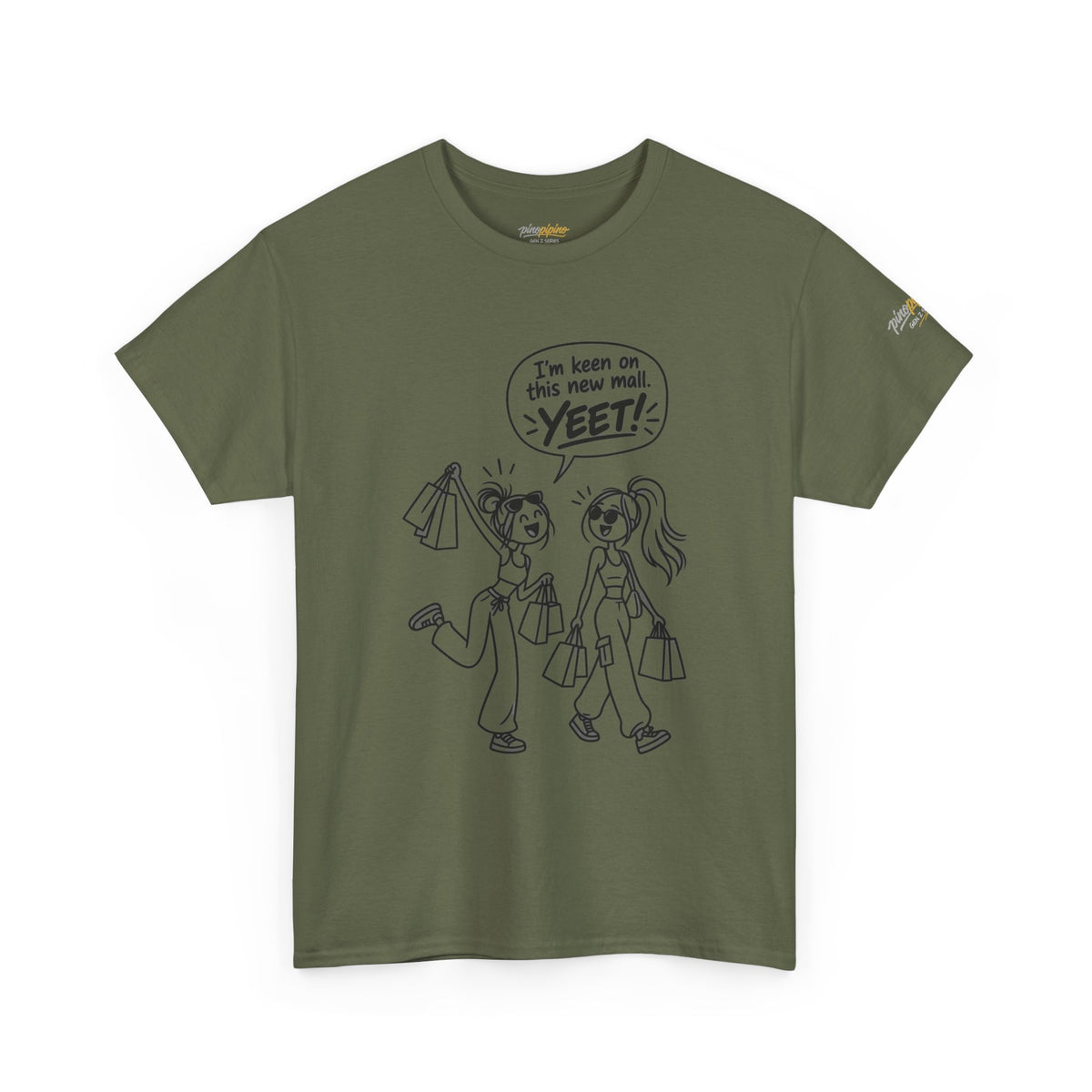 Graphic Tee — "I’m keen on this new mall. YEET" Shopping Cartoon Shirt