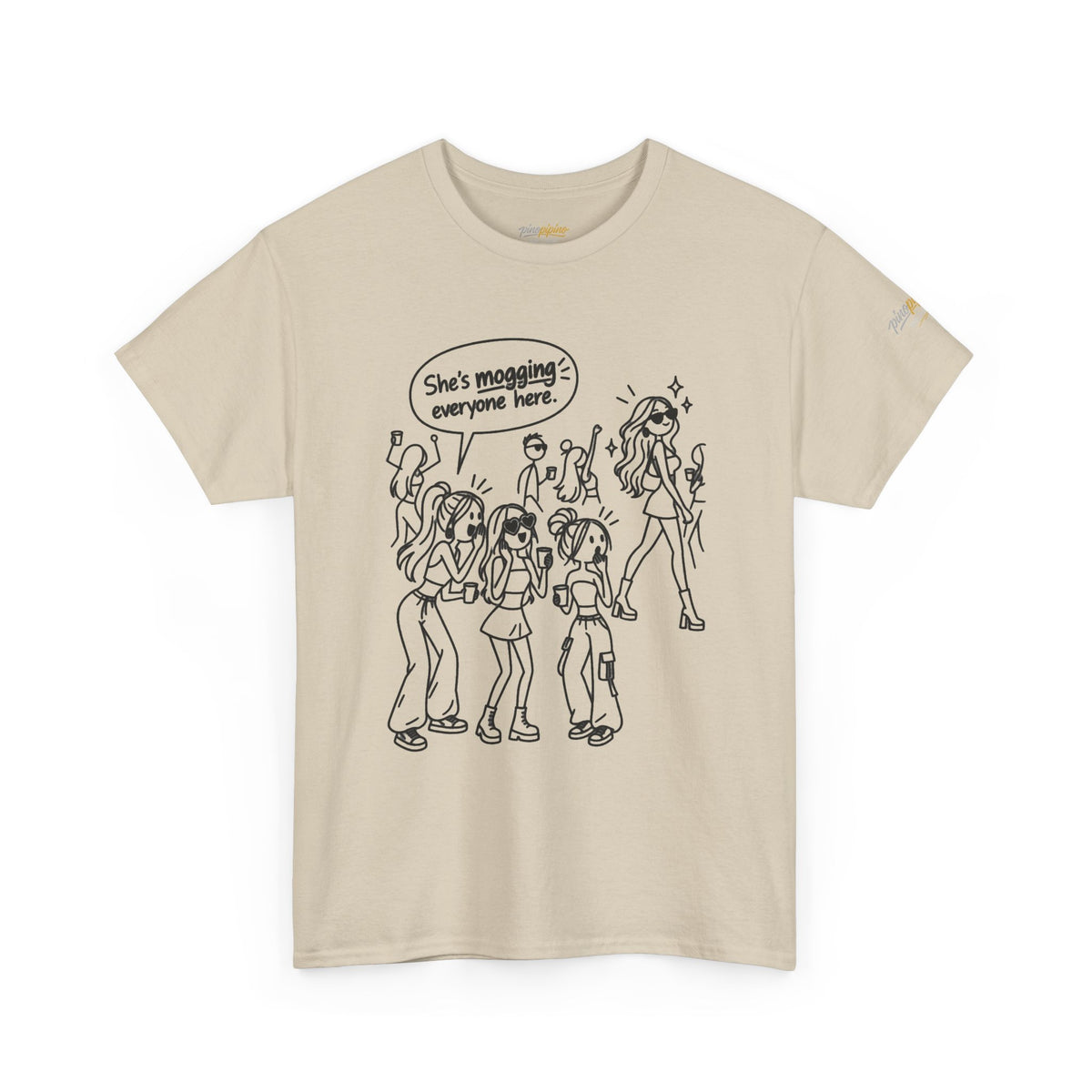 "She's mogging everyone here" Cartoon Tee