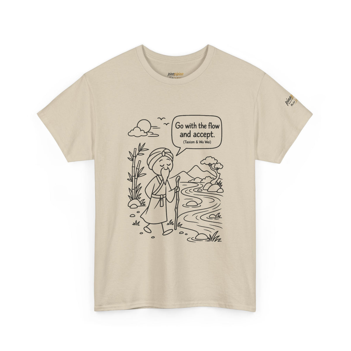 "Go With the Flow" Meditation Tee — Calm Journey Graphic T-Shirt