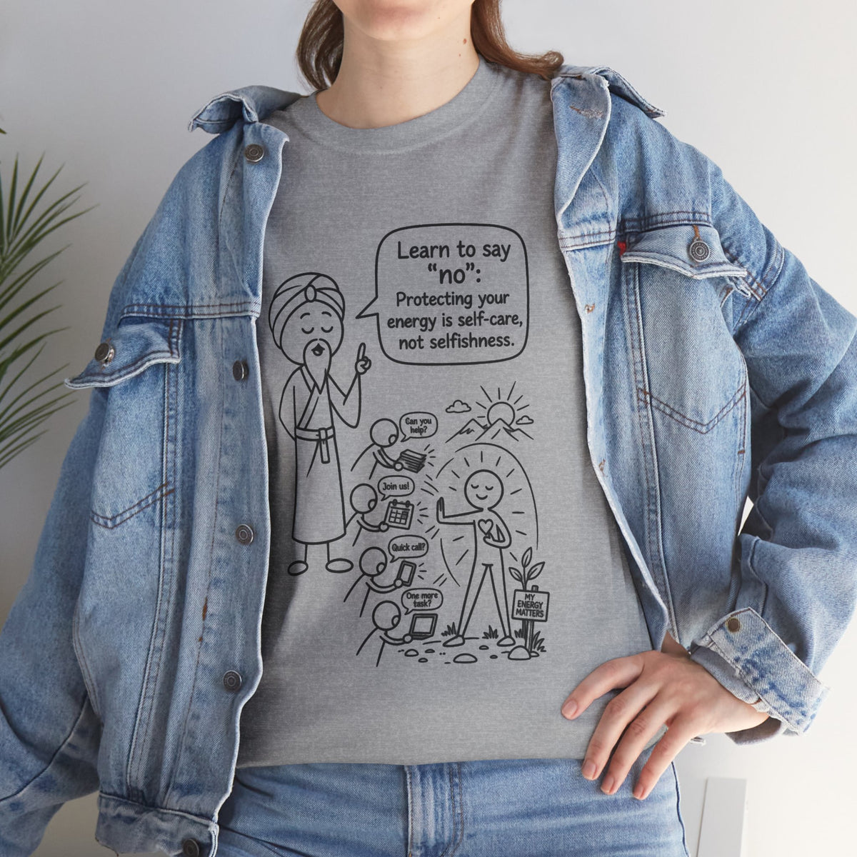 Spiritual Self-Care Tee — "Learn to Say No" Mindfulness T-Shirt