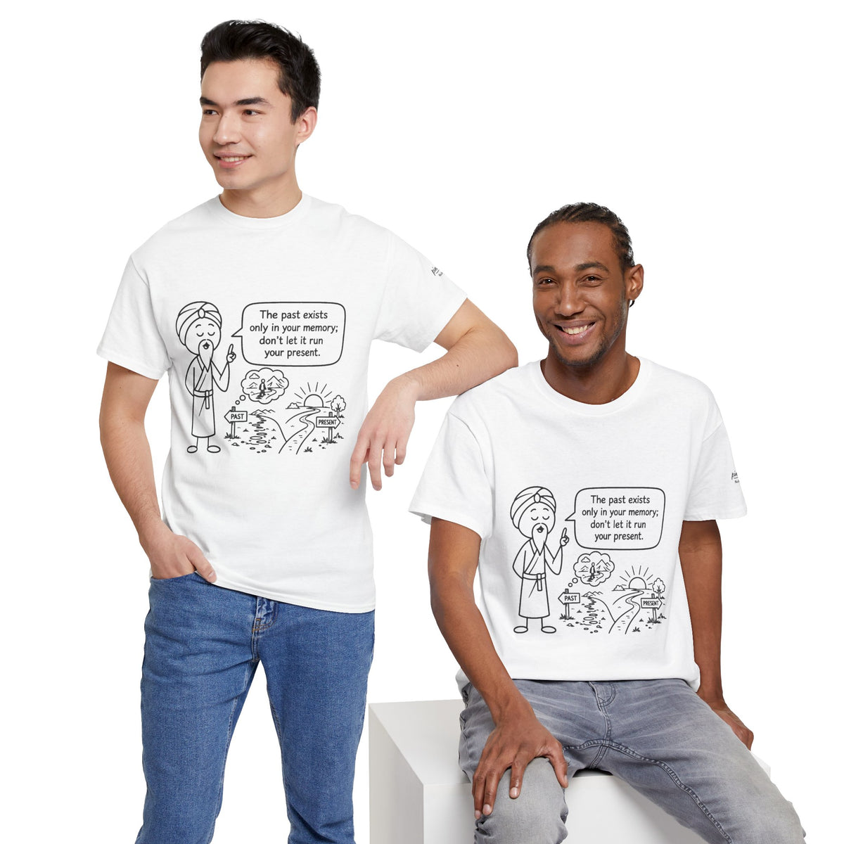 Inspirational Master Lee's Wisdom Graphic Tee — "The past exists only in your memory; don't let it ruin your present."
