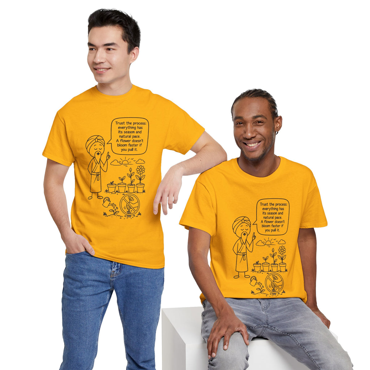 T-Shirt — "Trust the Process" Wise Cartoon Tee