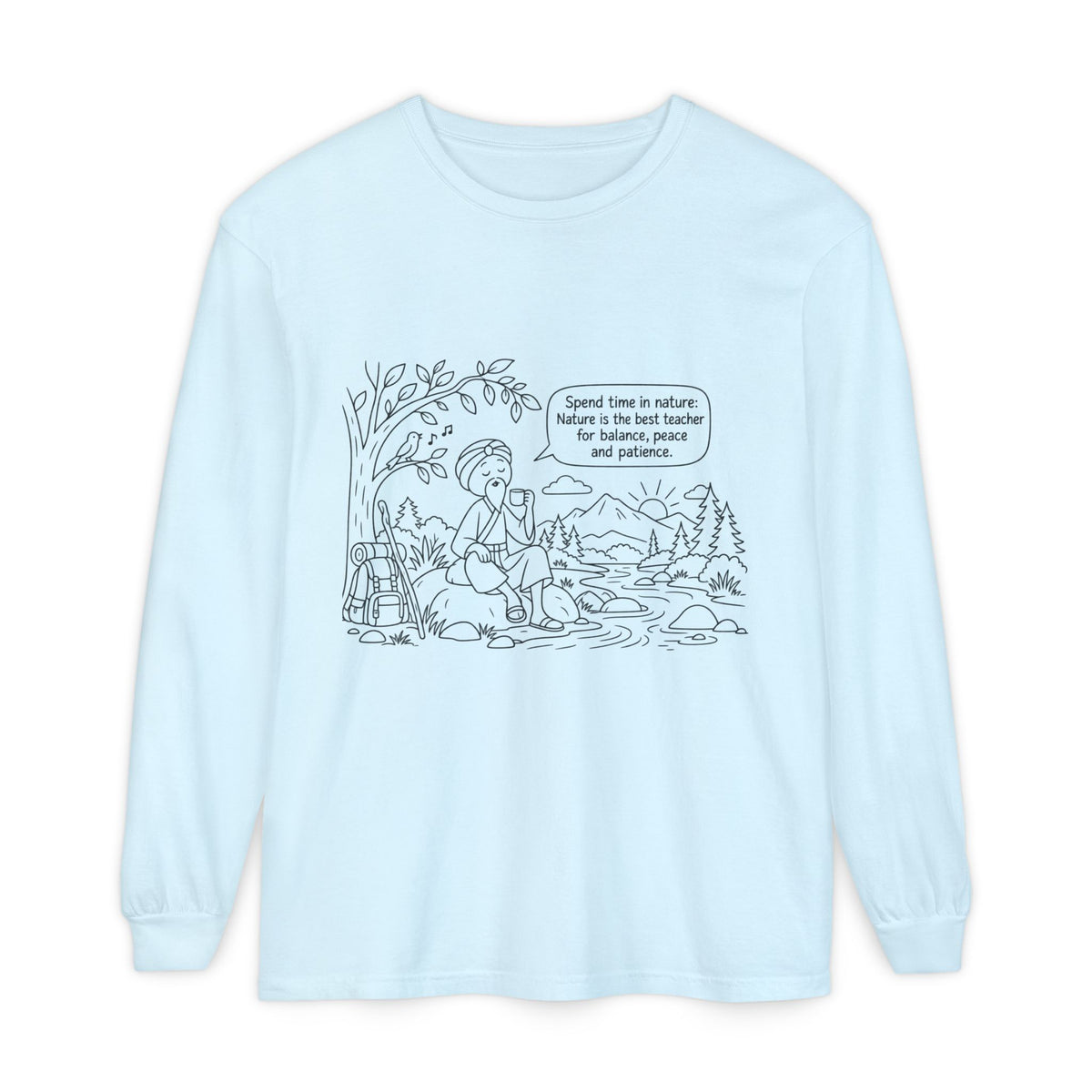Long Sleeve T‑Shirt — "Spend time in nature" Hiking Graphic Tee