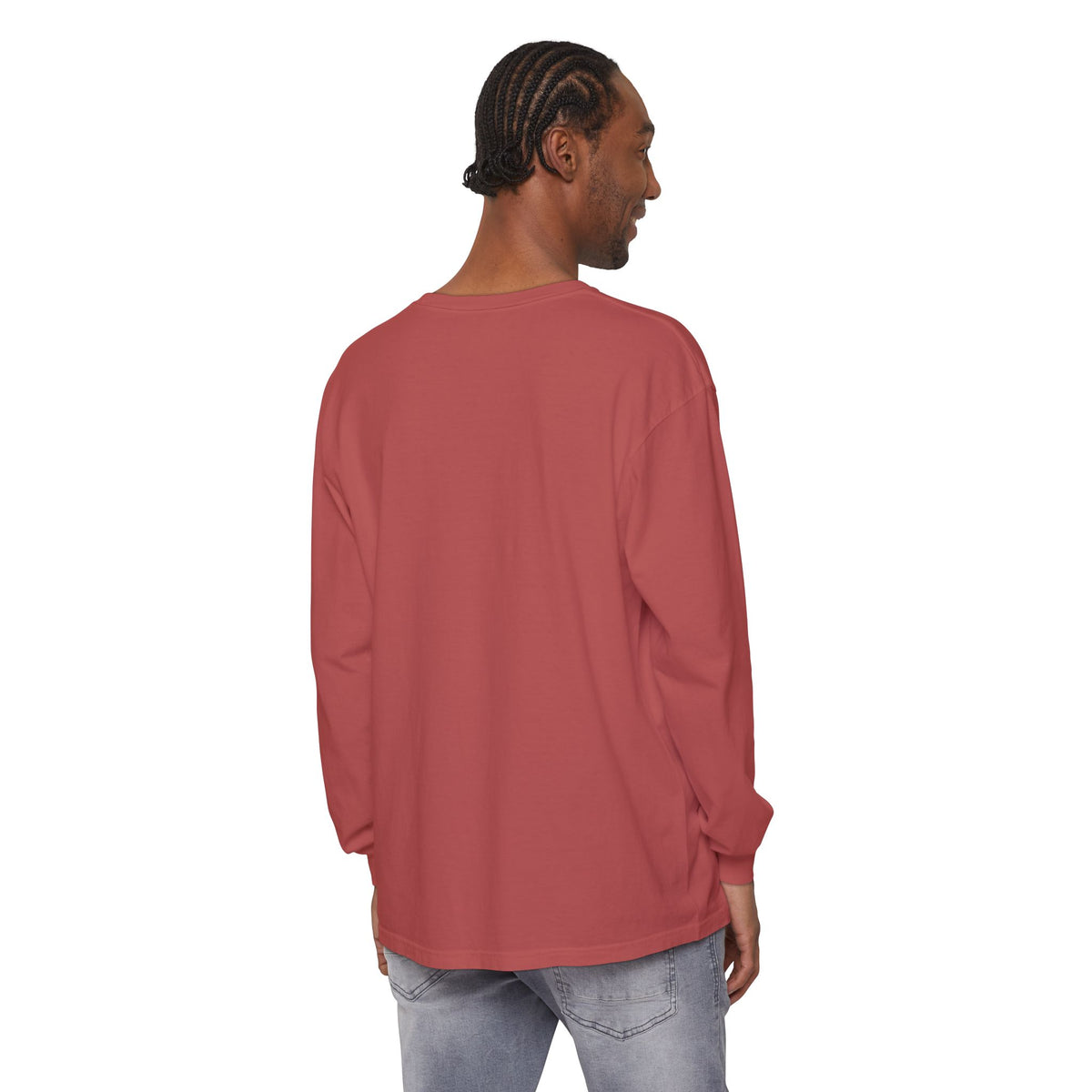 "Shrooming Where the Grass Is Greener" - Front Design Psychedelic Mushroom Long Sleeve T‑Shirt