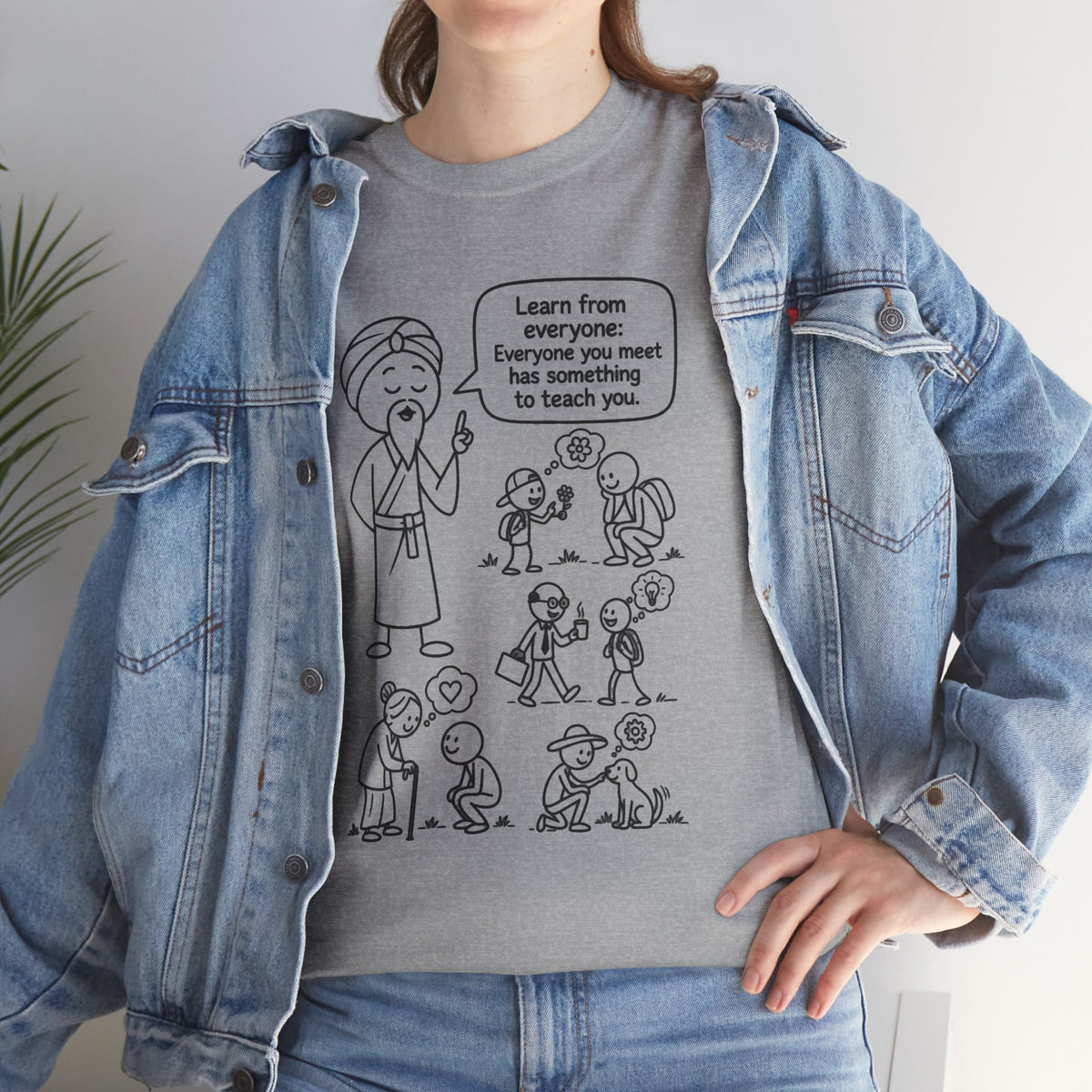 Spiritual Teacher Comic Tee — "Learn from Everyone" Graphic T‑Shirt