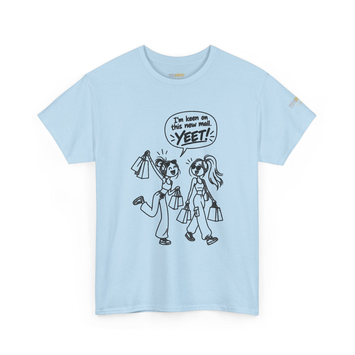 Graphic Tee — "I’m keen on this new mall. YEET" Shopping Cartoon Shirt