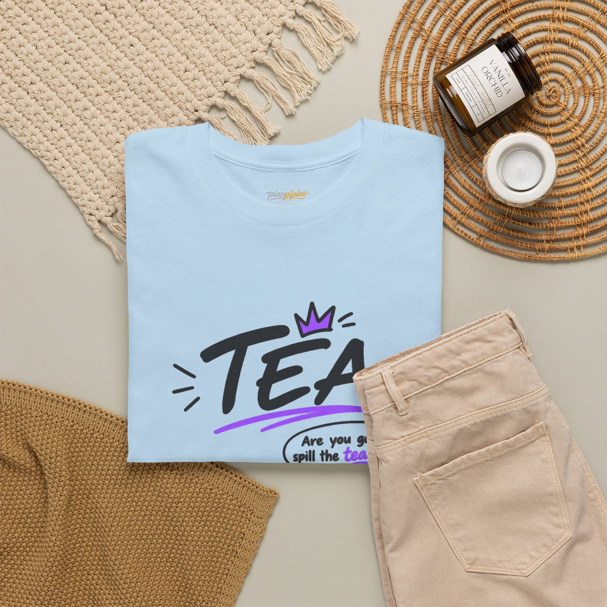 "Tea: Are you going to spill the tea or what?" Cartoon Graphic Tee
