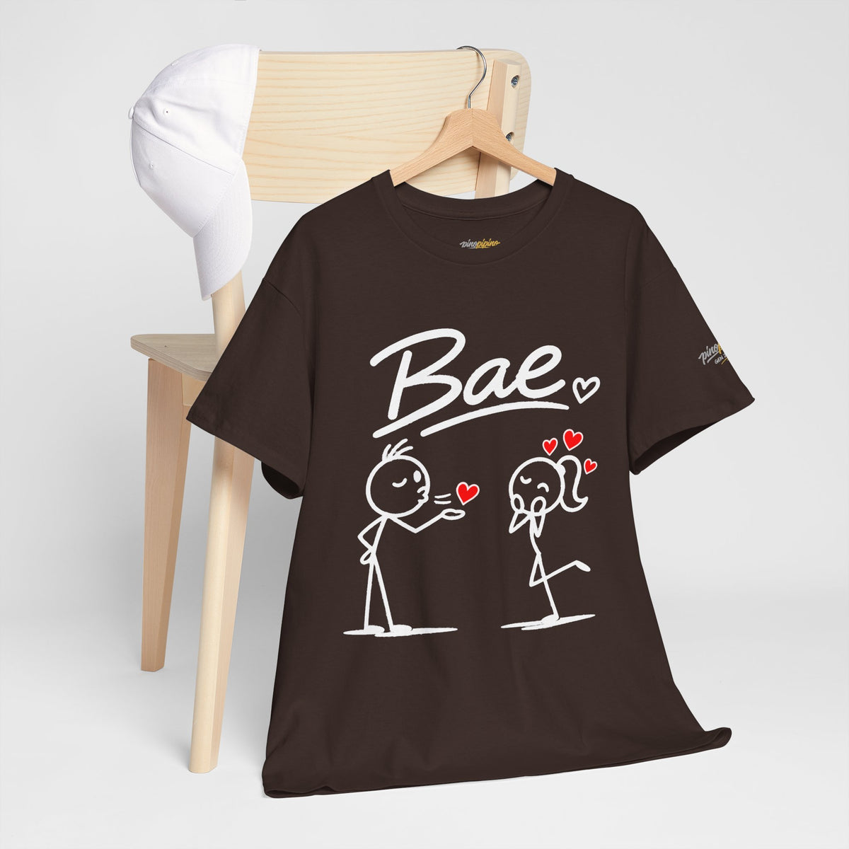 "Bae" Stick Figure Couple T‑Shirt — Cute Romantic Tee