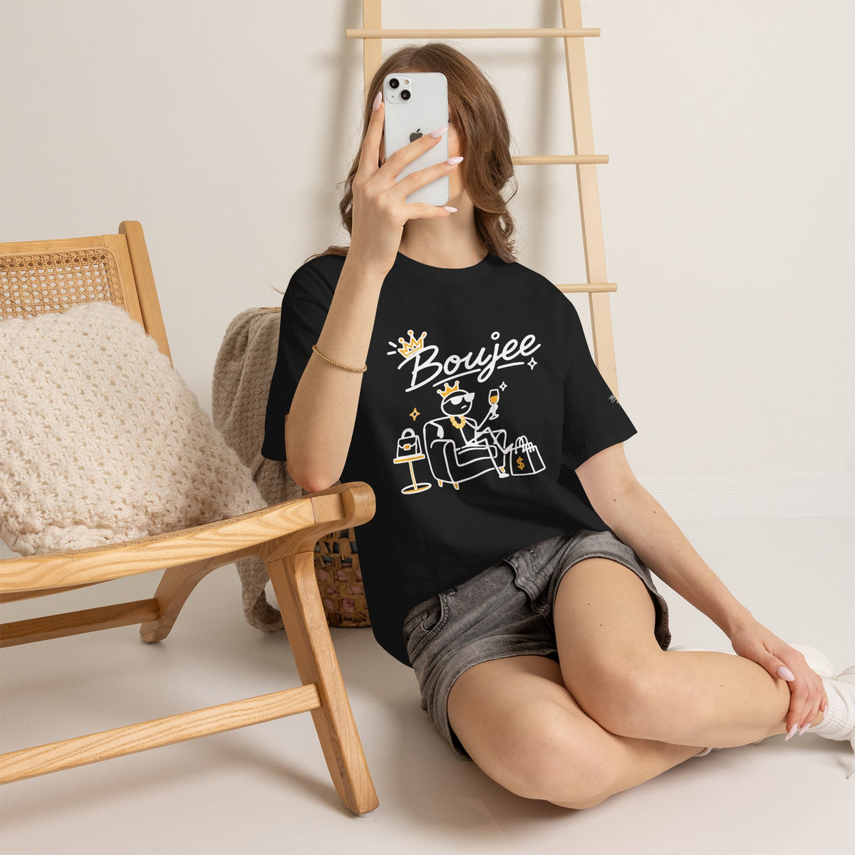 "Boujee" Minimal Graphic Cotton T-Shirt