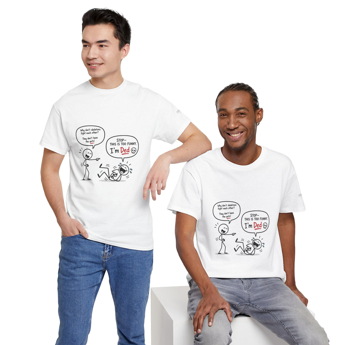 Funny "I'm Ded" Comic T-Shirt — Dark Humor Stick Figure Tee