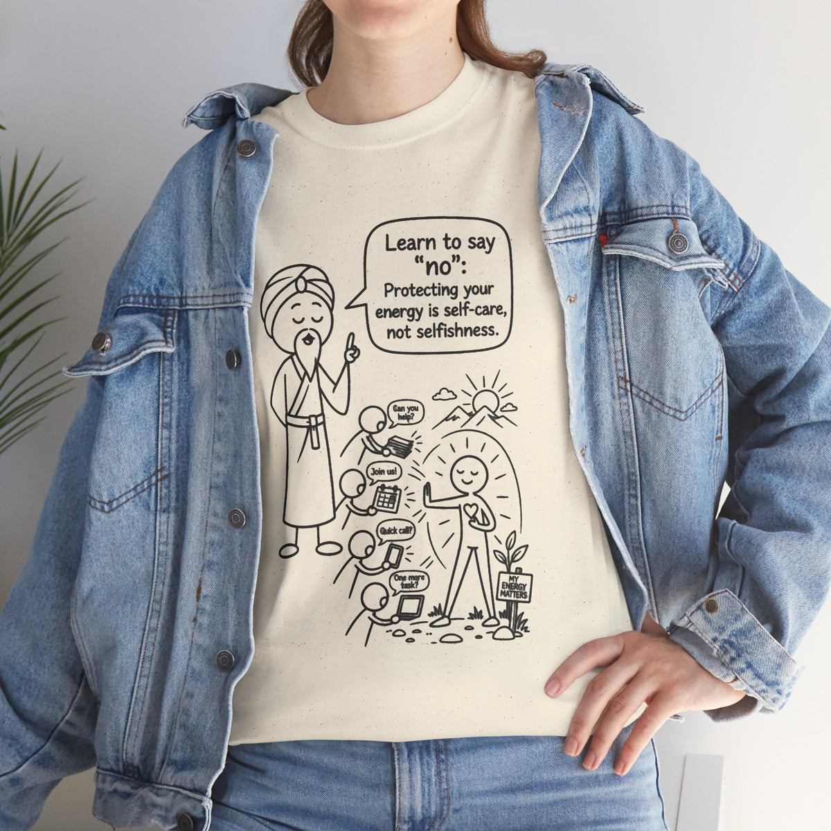 Spiritual Self-Care Tee — "Learn to Say No" Mindfulness T-Shirt