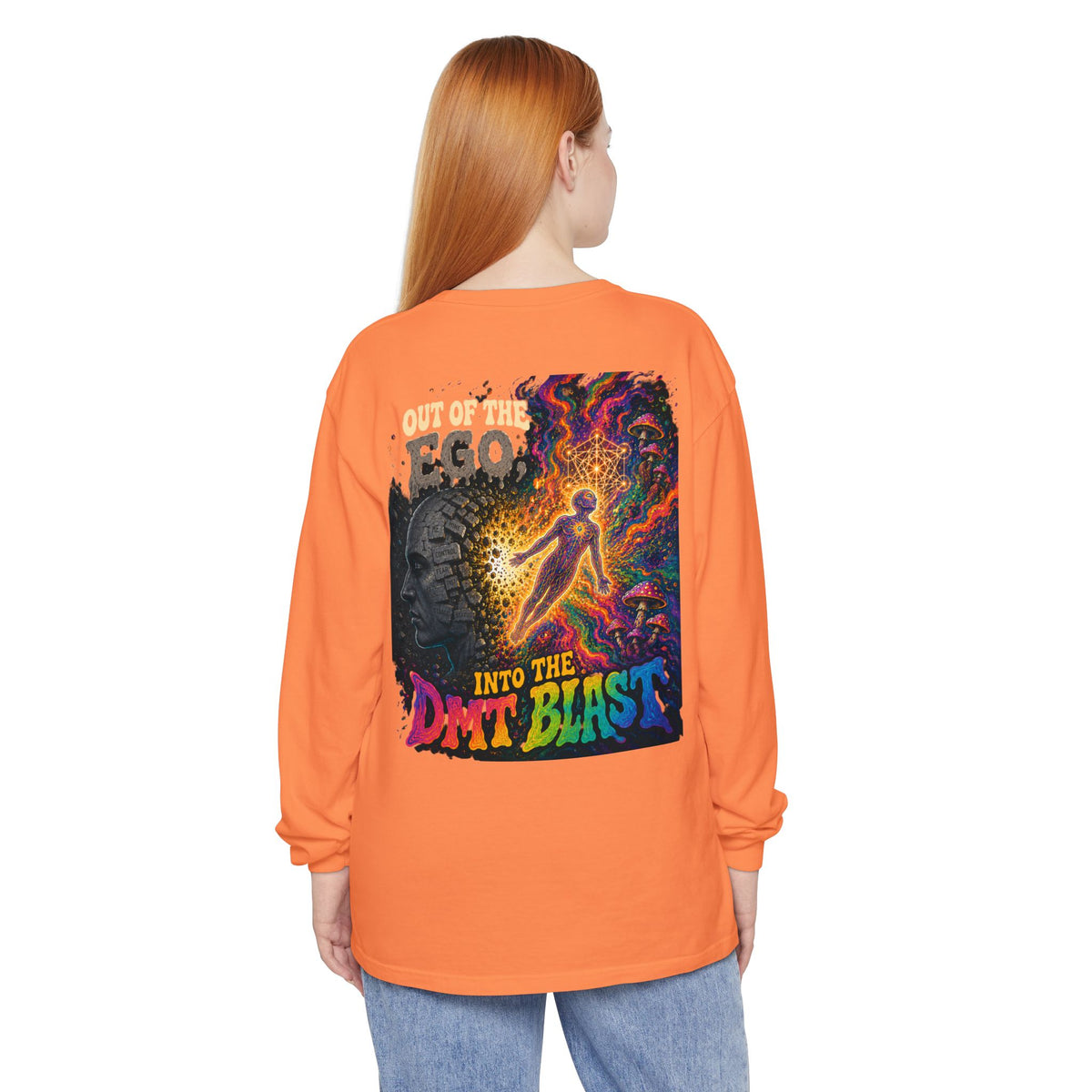 "Out of the Ego" Long Sleeve T-Shirt — Psychedelic DMT Blast Graphic