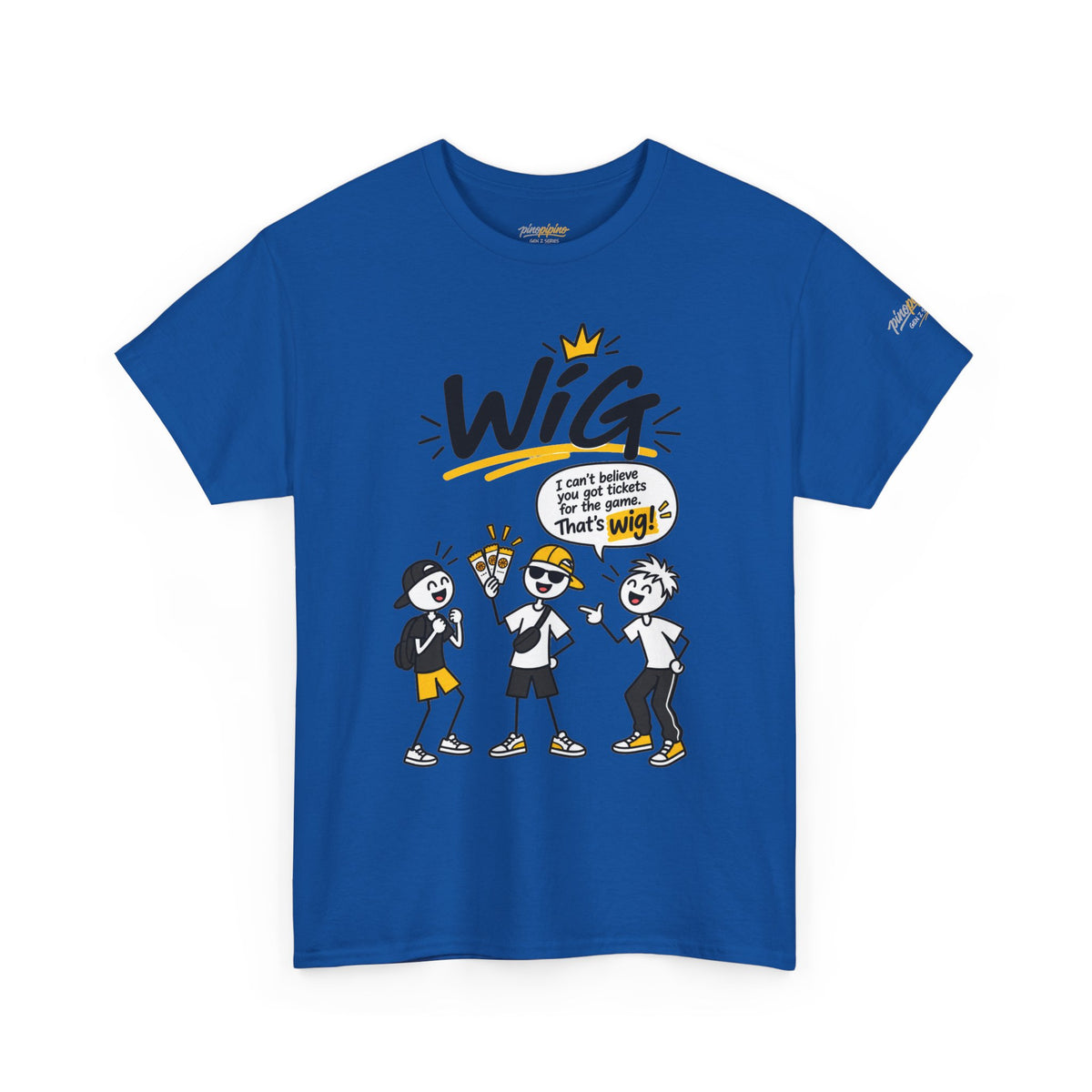 "Wig" Gen Z Slang Graphic Tee — Funny Cartoon Crew Shirt