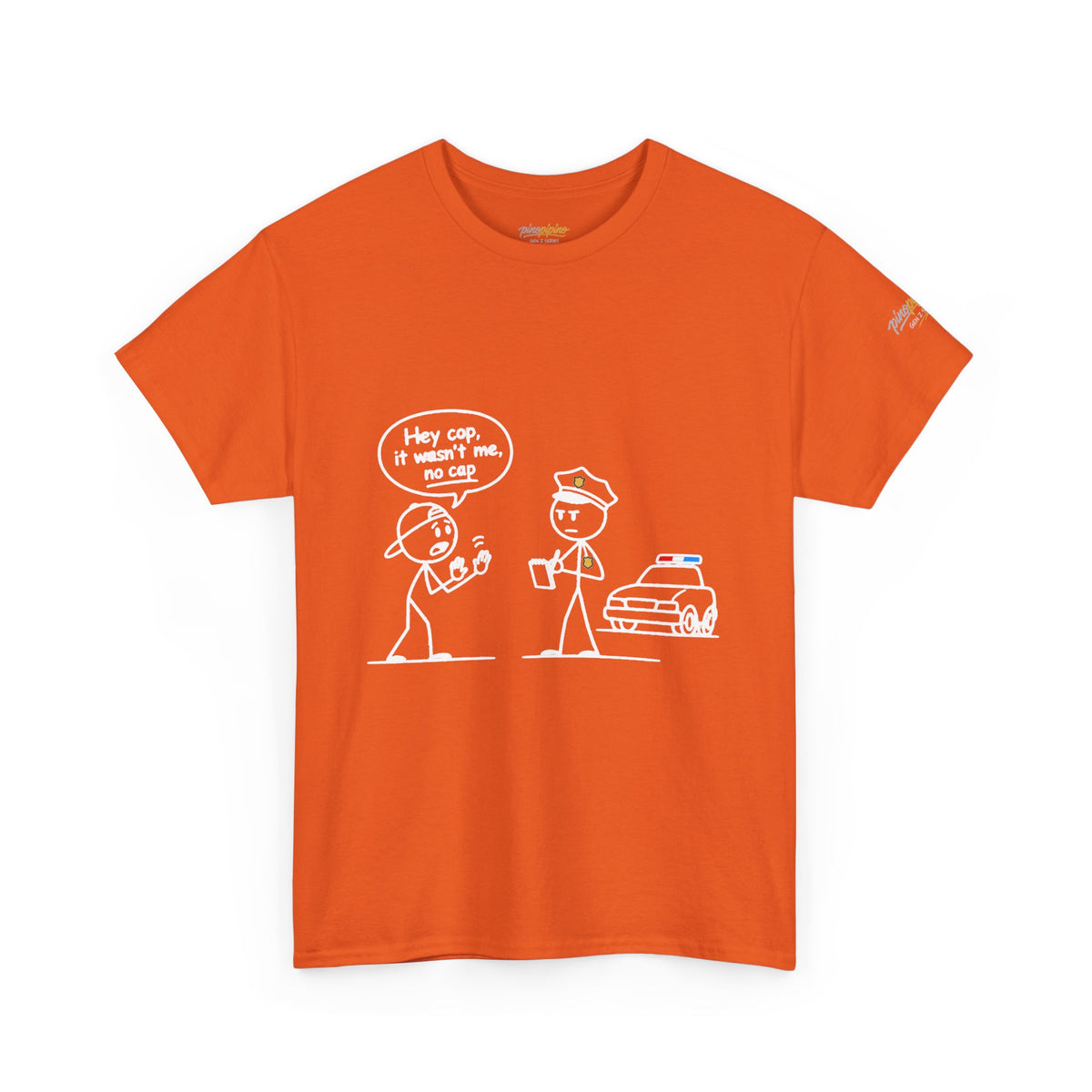 Cartoon Minimalist "No Cap" Gen Z Slang Tee