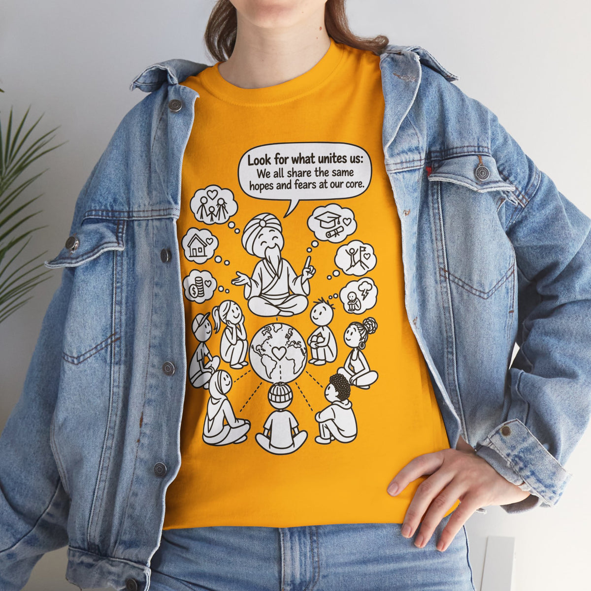 "Look for what unites us" Community Peace Crewneck Tee