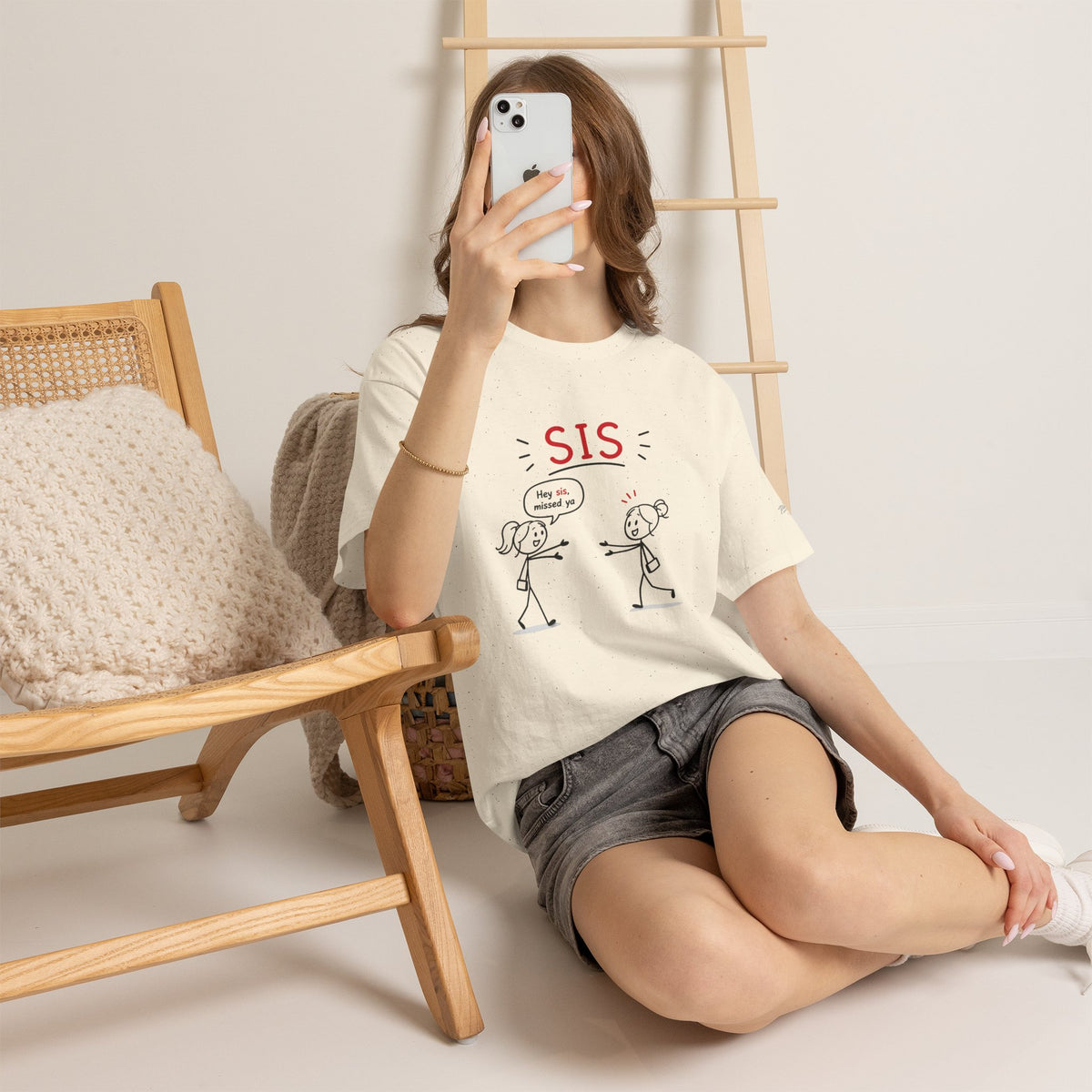 "Hey Sis, Missed Ya" Sister Cartoon Tee —  Funny Matching Shirt