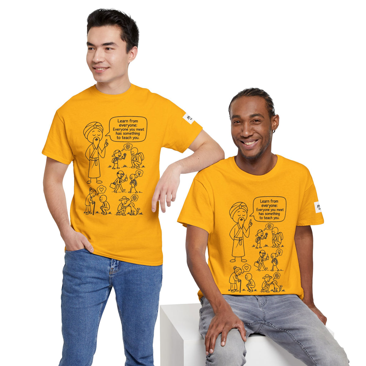 Spiritual Teacher Comic Tee — "Learn from Everyone" Graphic T‑Shirt