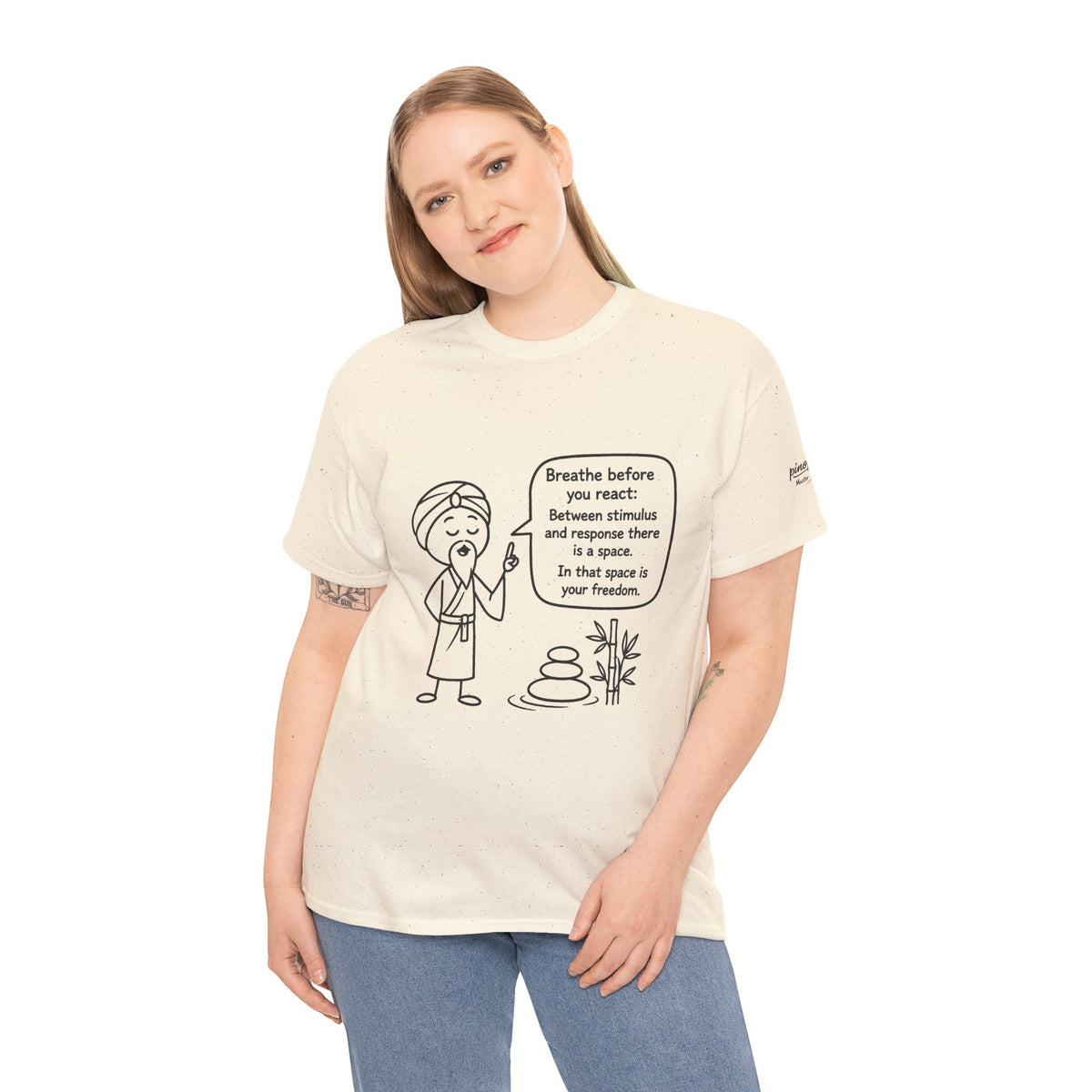 Mindful Guru T‑Shirt — "Breathe before you react" Meditation Tee
