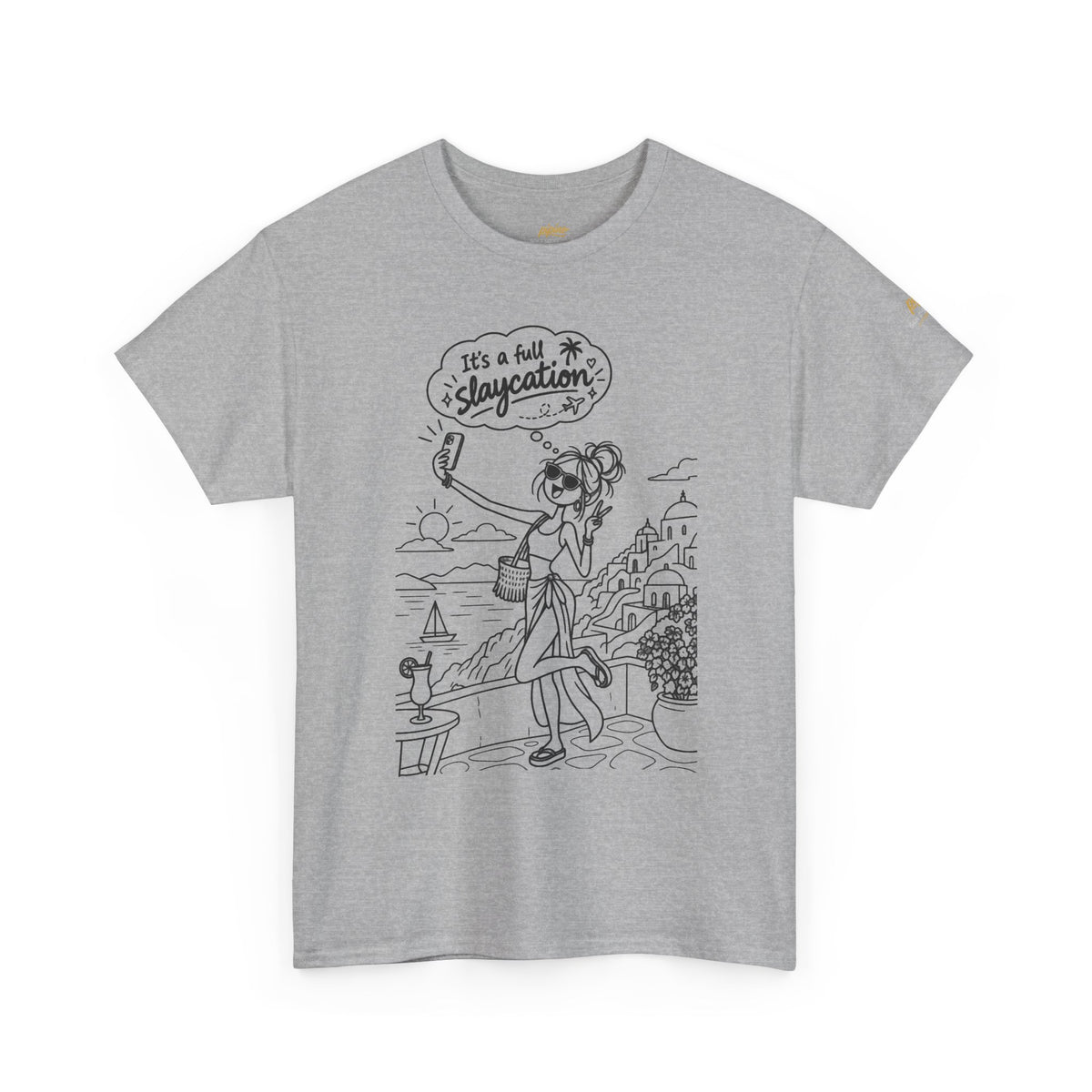 T-Shirt — "It's a Slaycation" Retro Beach Girl Graphic Tee