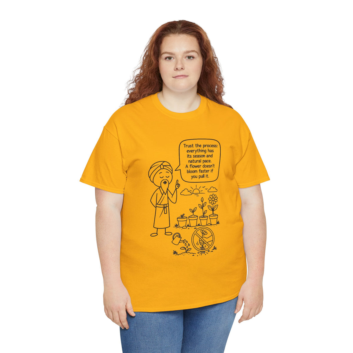 T-Shirt — "Trust the Process" Wise Cartoon Tee