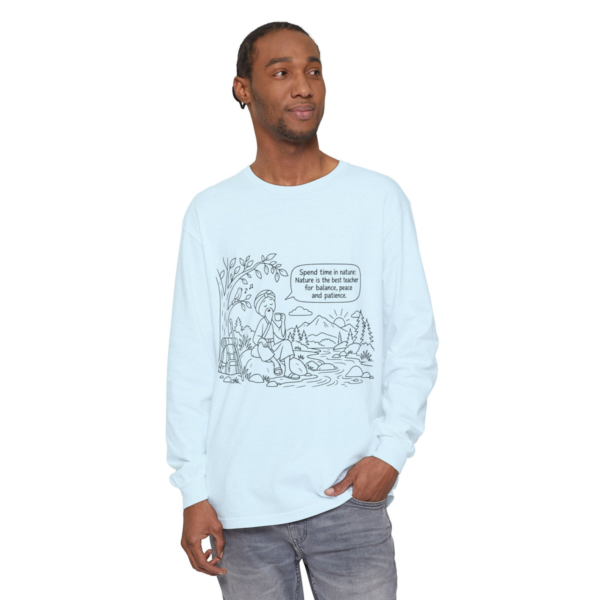 Long Sleeve T‑Shirt — "Spend time in nature" Hiking Graphic Tee