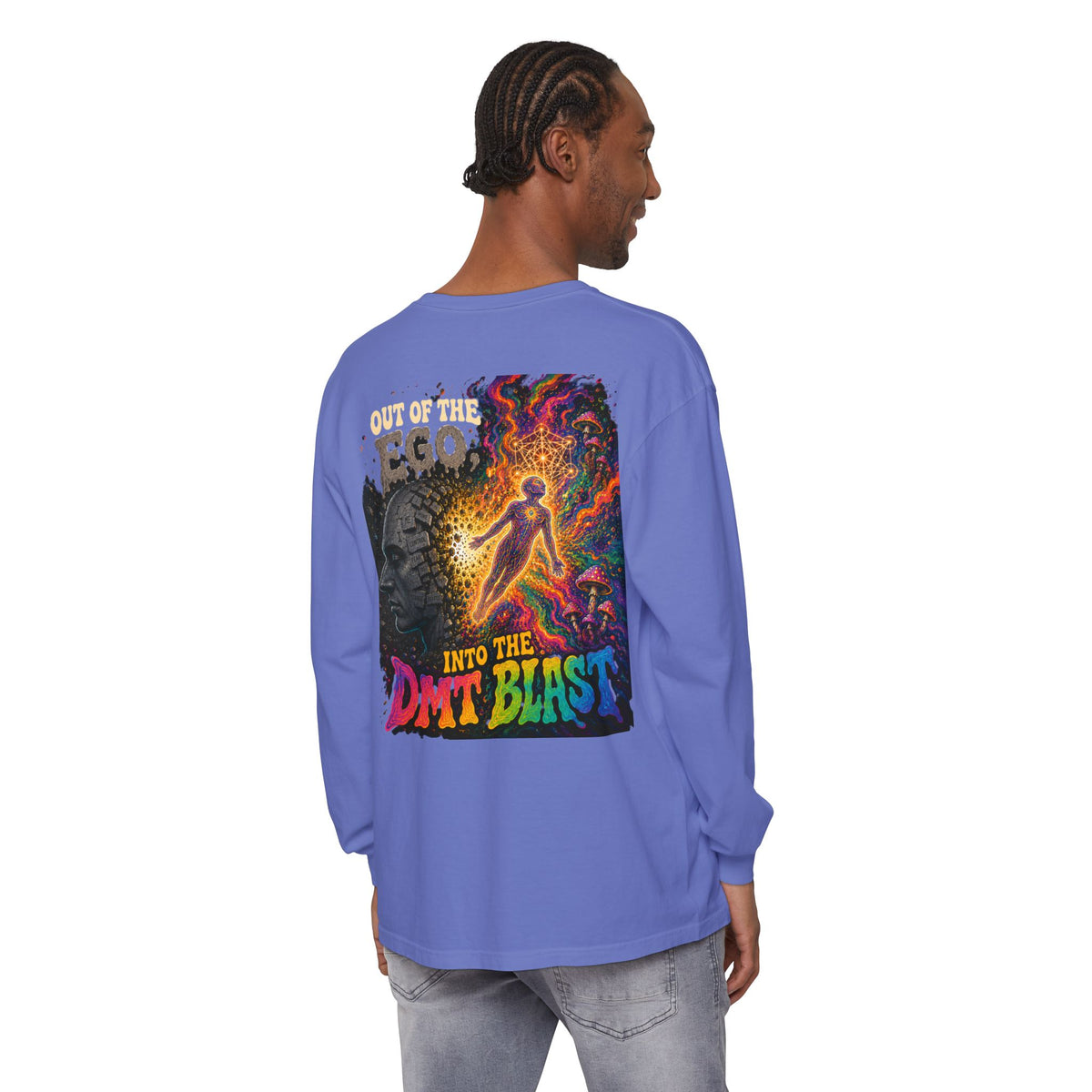 "Out of the Ego" Long Sleeve T-Shirt — Psychedelic DMT Blast Graphic