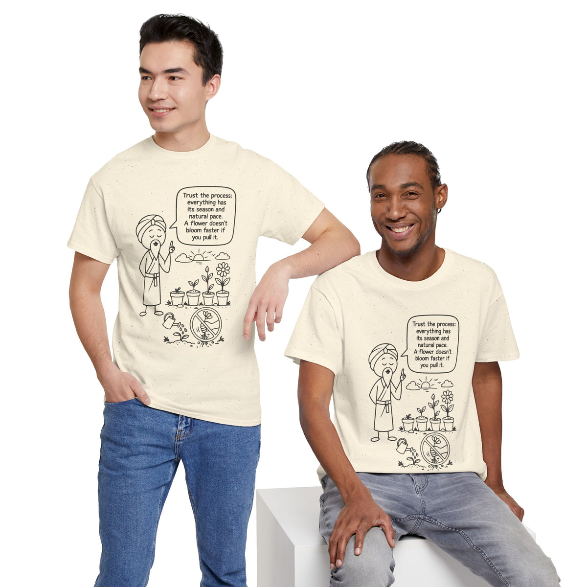 T-Shirt — "Trust the Process" Wise Cartoon Tee