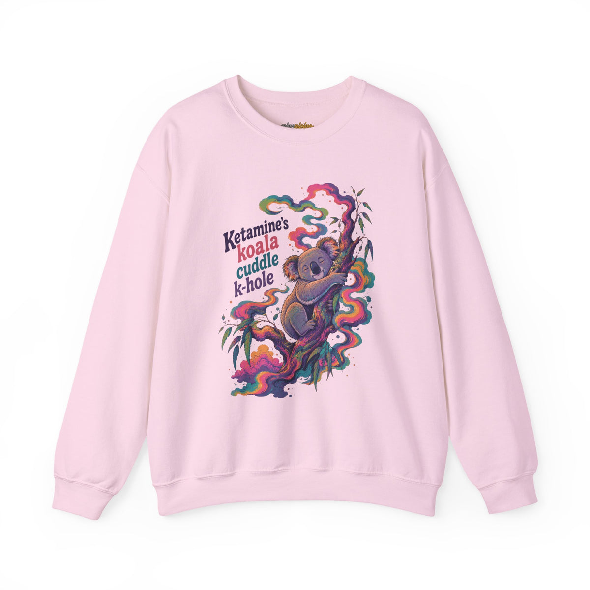 "Ketamine's Koala Cuddle K-Hole" Psychedelic Graphic Crewneck Sweatshirt