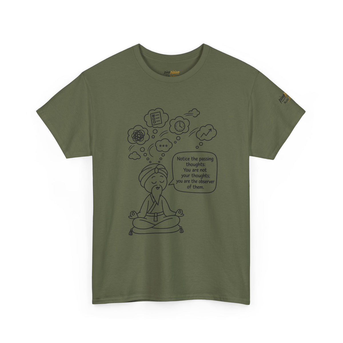 Meditation Guru Tee - "Notice the passing thoughts" Mindfulness T-Shirt