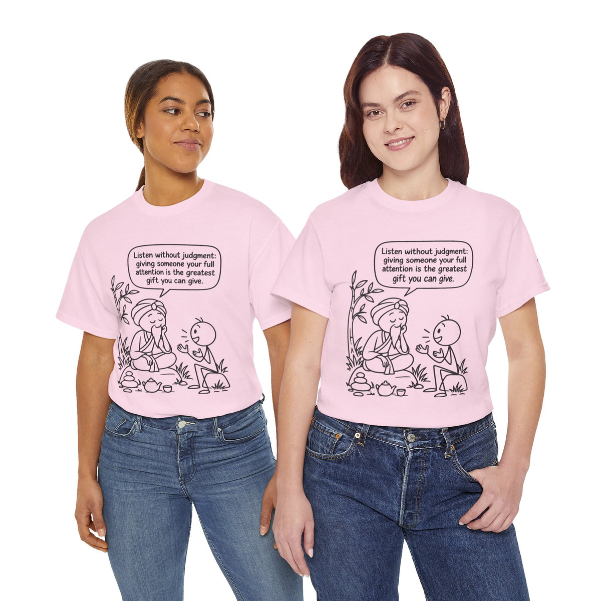 Mindful Listening Tee — "Listen without judgment" Meditation Quote T-Shirt