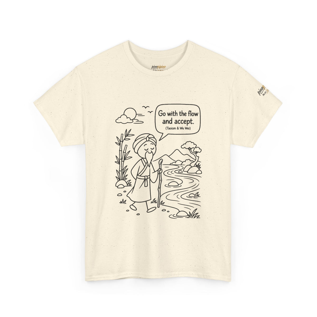 "Go With the Flow" Meditation Tee — Calm Journey Graphic T-Shirt