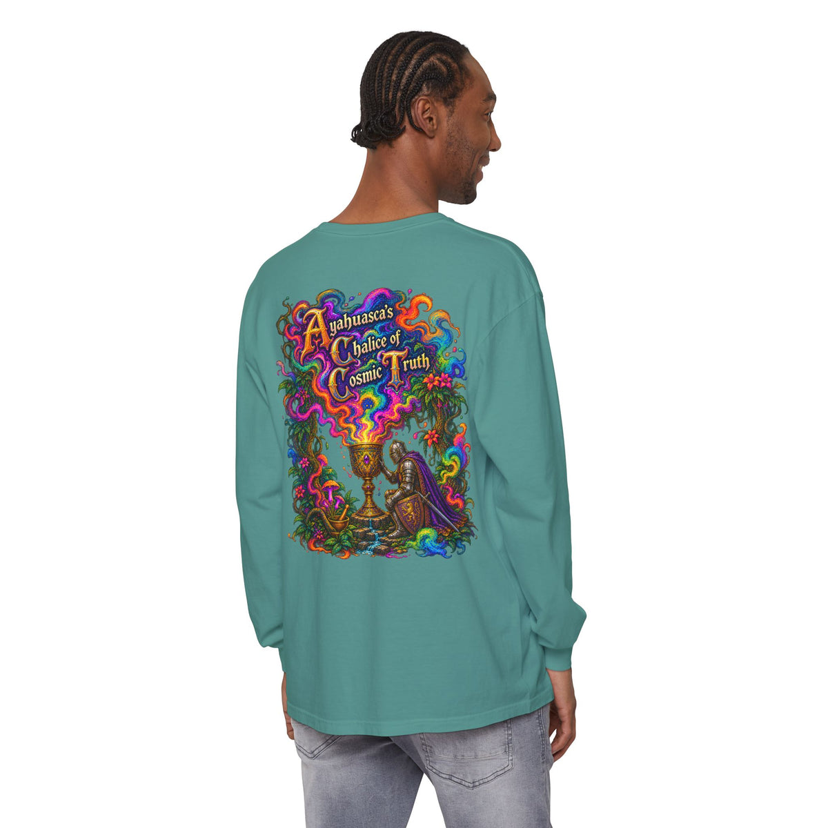 Ayahuasca Chalice Long Sleeve Tee — Psychedelic Cosmic Truth Graphic