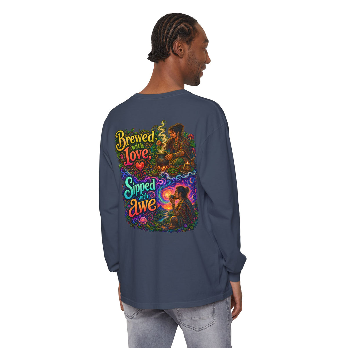 "Brewed with Love, Sipped with Awe" Long Sleeve Tee