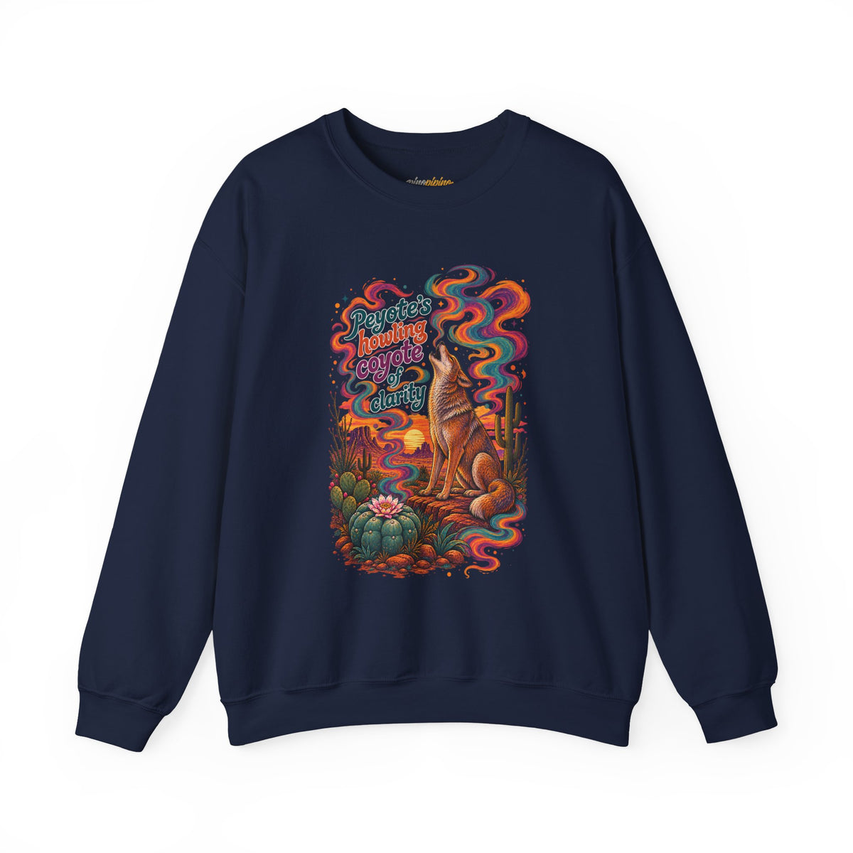 “Peyote’s Howling Coyote Clarity” Graphic Crewneck Sweatshirt