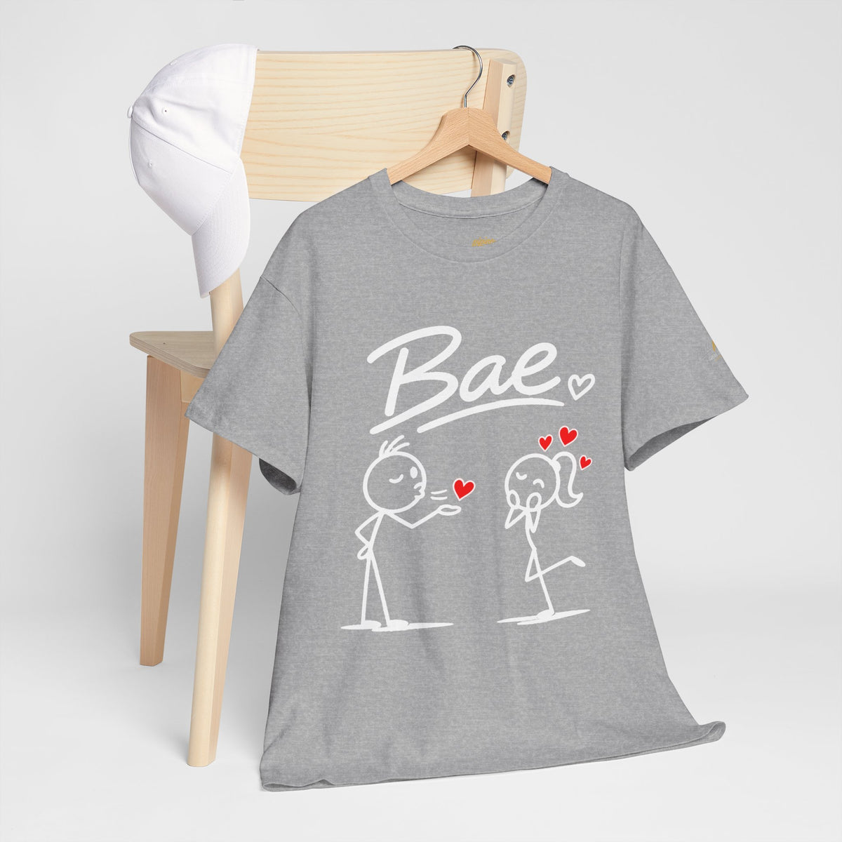 "Bae" Stick Figure Couple T‑Shirt — Cute Romantic Tee