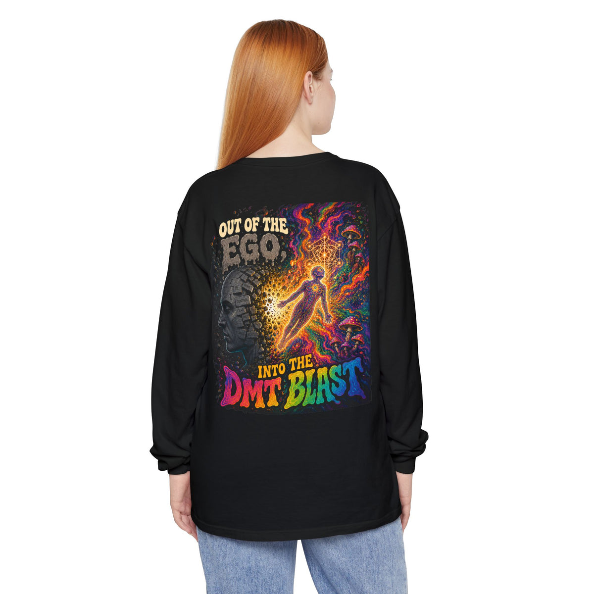 "Out of the Ego" Long Sleeve T-Shirt — Psychedelic DMT Blast Graphic