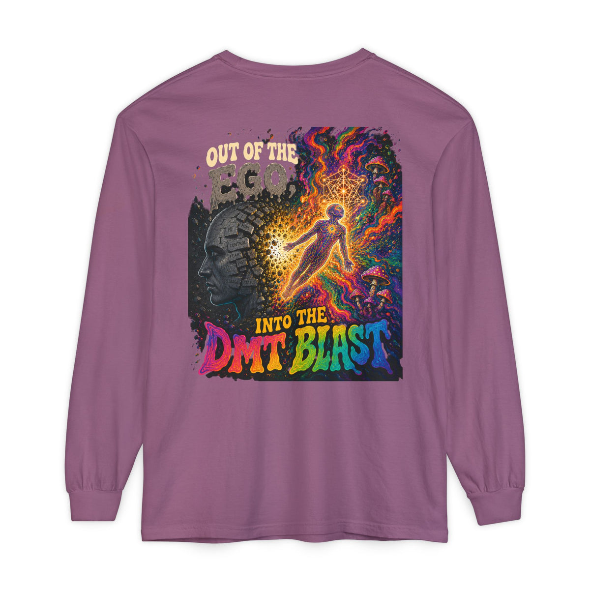 "Out of the Ego" Long Sleeve T-Shirt — Psychedelic DMT Blast Graphic