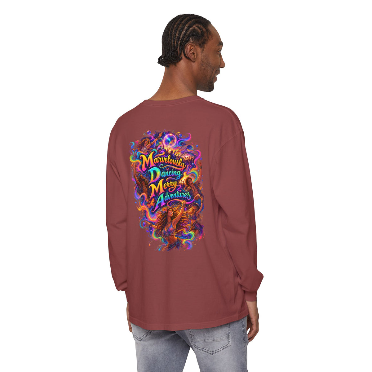 "Marvelously Dancing Merry Adventures" Psychedelic Long Sleeve Tee