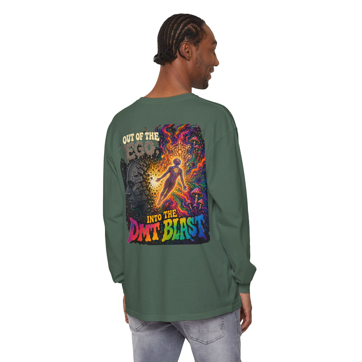 "Out of the Ego" Long Sleeve T-Shirt — Psychedelic DMT Blast Graphic