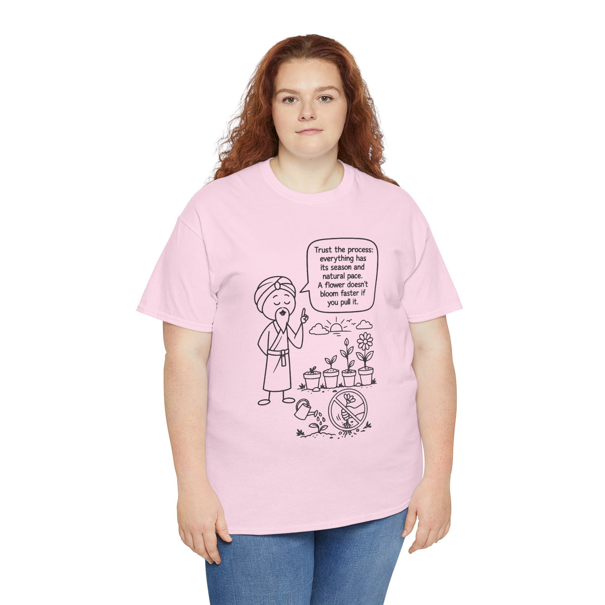 T-Shirt — "Trust the Process" Wise Cartoon Tee