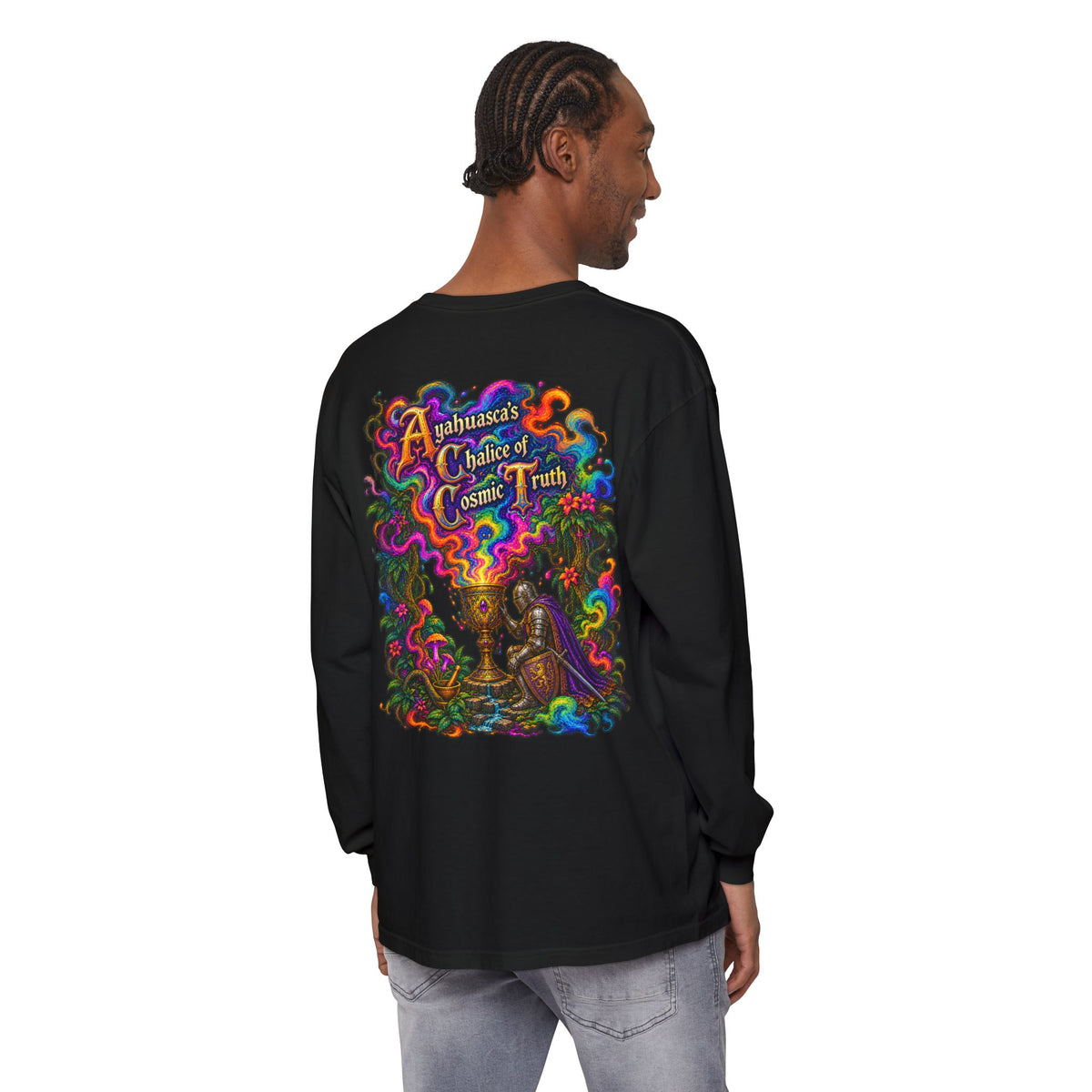 Ayahuasca Chalice Long Sleeve Tee — Psychedelic Cosmic Truth Graphic