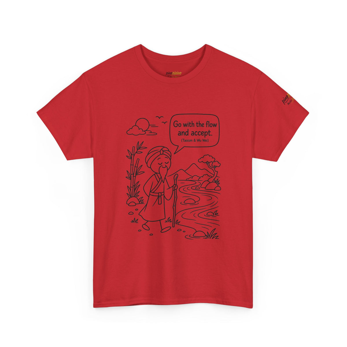 "Go With the Flow" Meditation Tee — Calm Journey Graphic T-Shirt