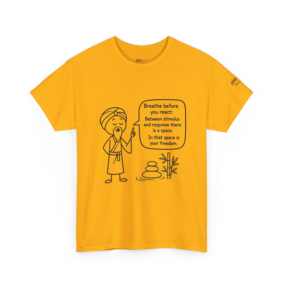 Mindful Guru T‑Shirt — "Breathe before you react" Meditation Tee