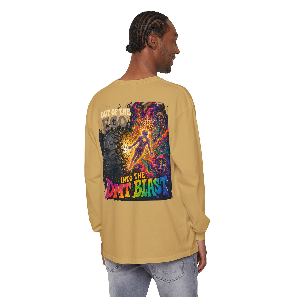 "Out of the Ego" Long Sleeve T-Shirt — Psychedelic DMT Blast Graphic
