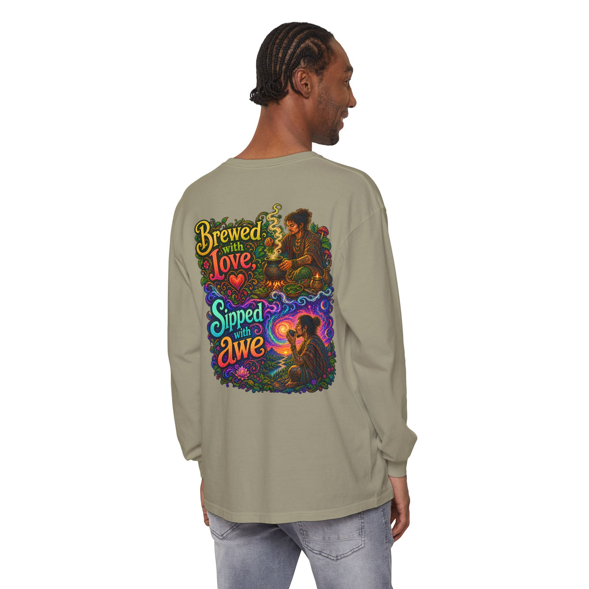 "Brewed with Love, Sipped with Awe" Long Sleeve Tee
