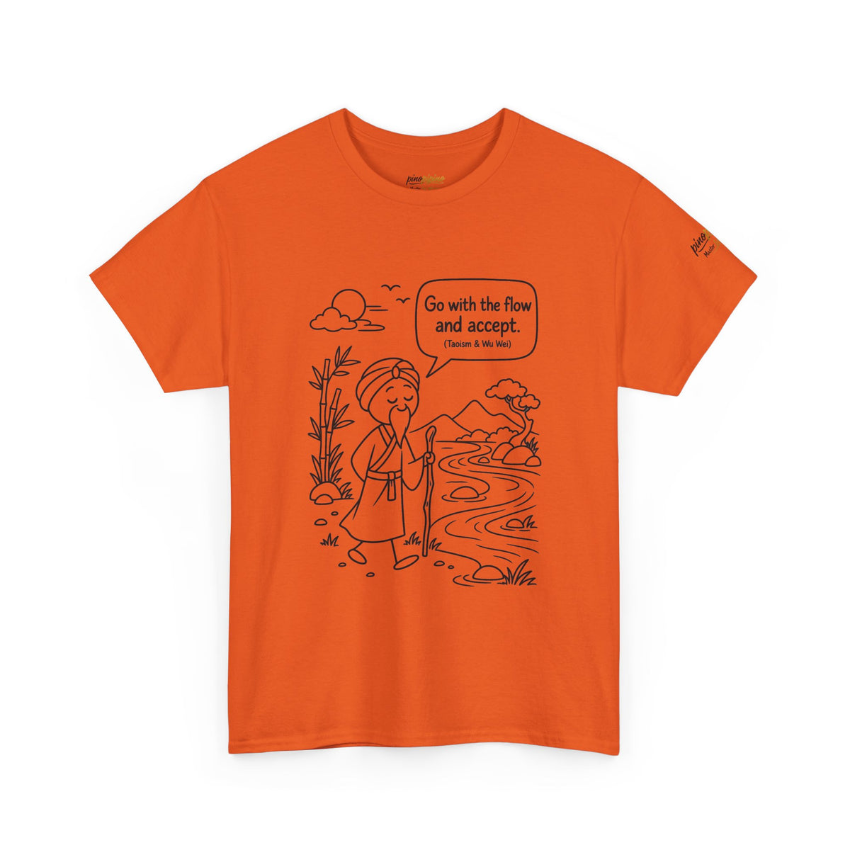 "Go With the Flow" Meditation Tee — Calm Journey Graphic T-Shirt