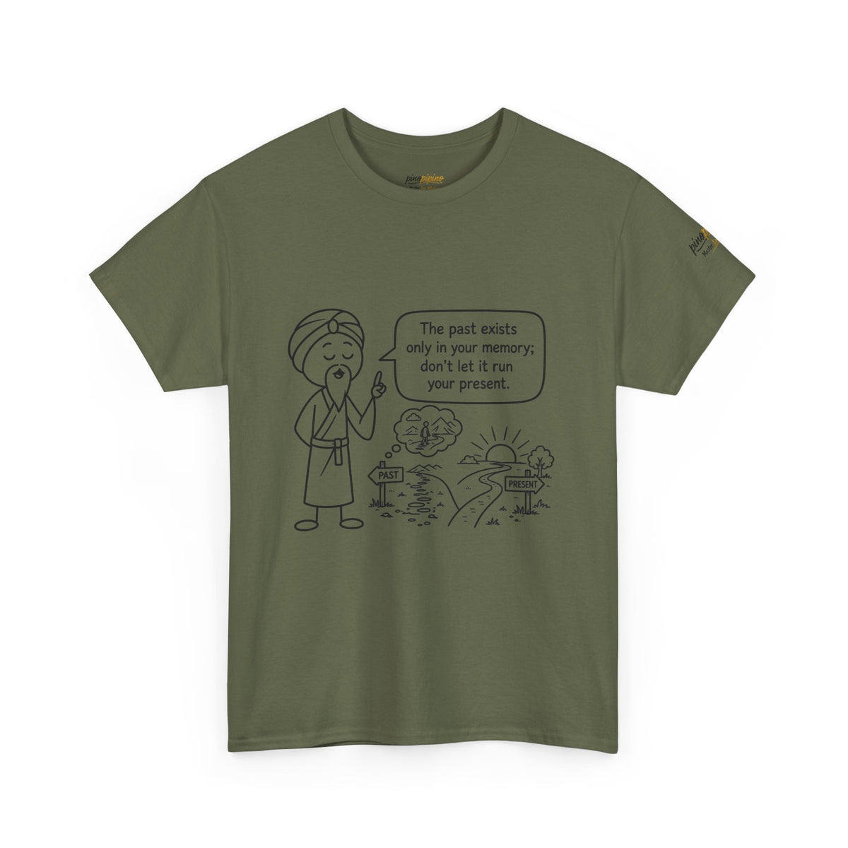 Inspirational Master Lee's Wisdom Graphic Tee — "The past exists only in your memory; don't let it ruin your present."