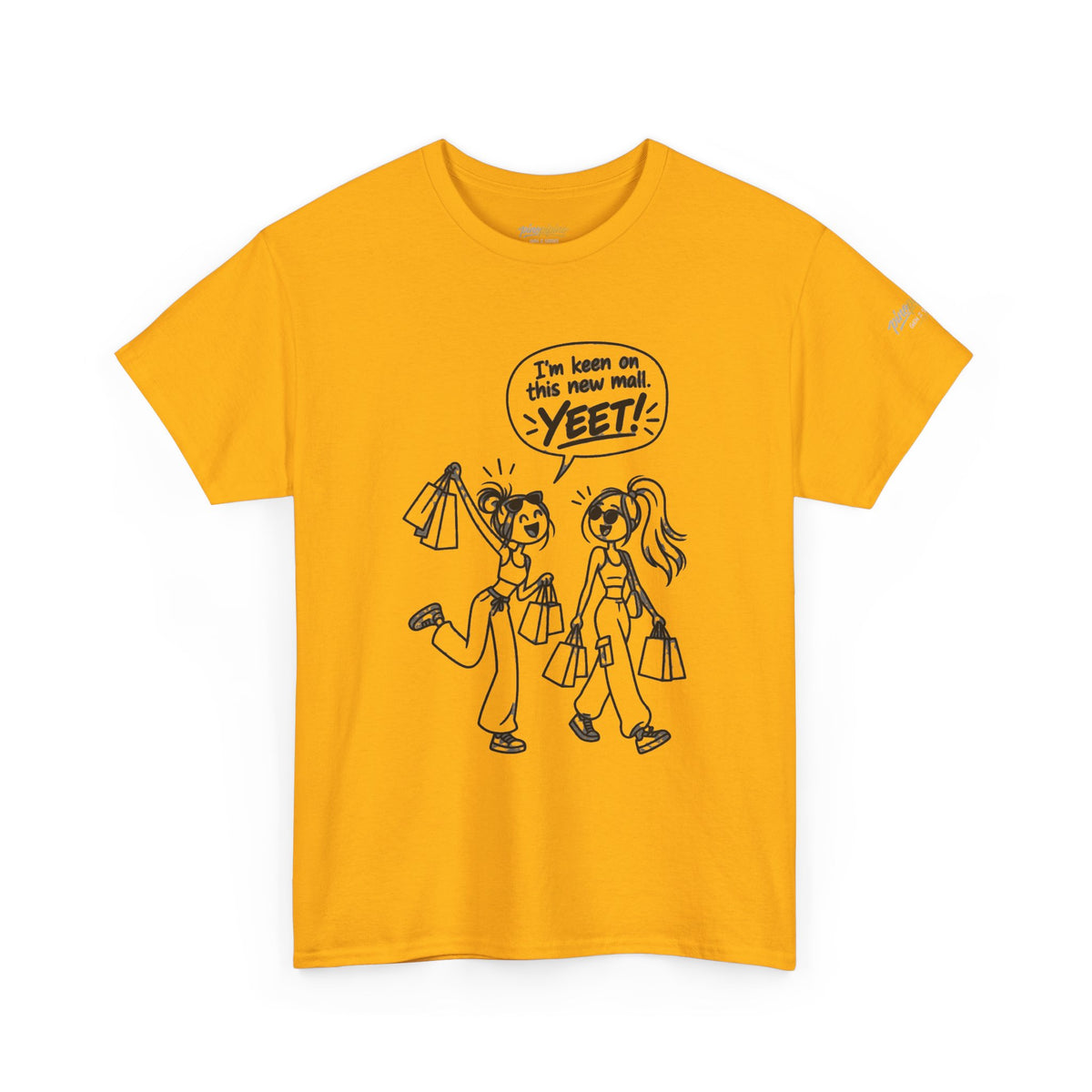 Graphic Tee — "I’m keen on this new mall. YEET" Shopping Cartoon Shirt