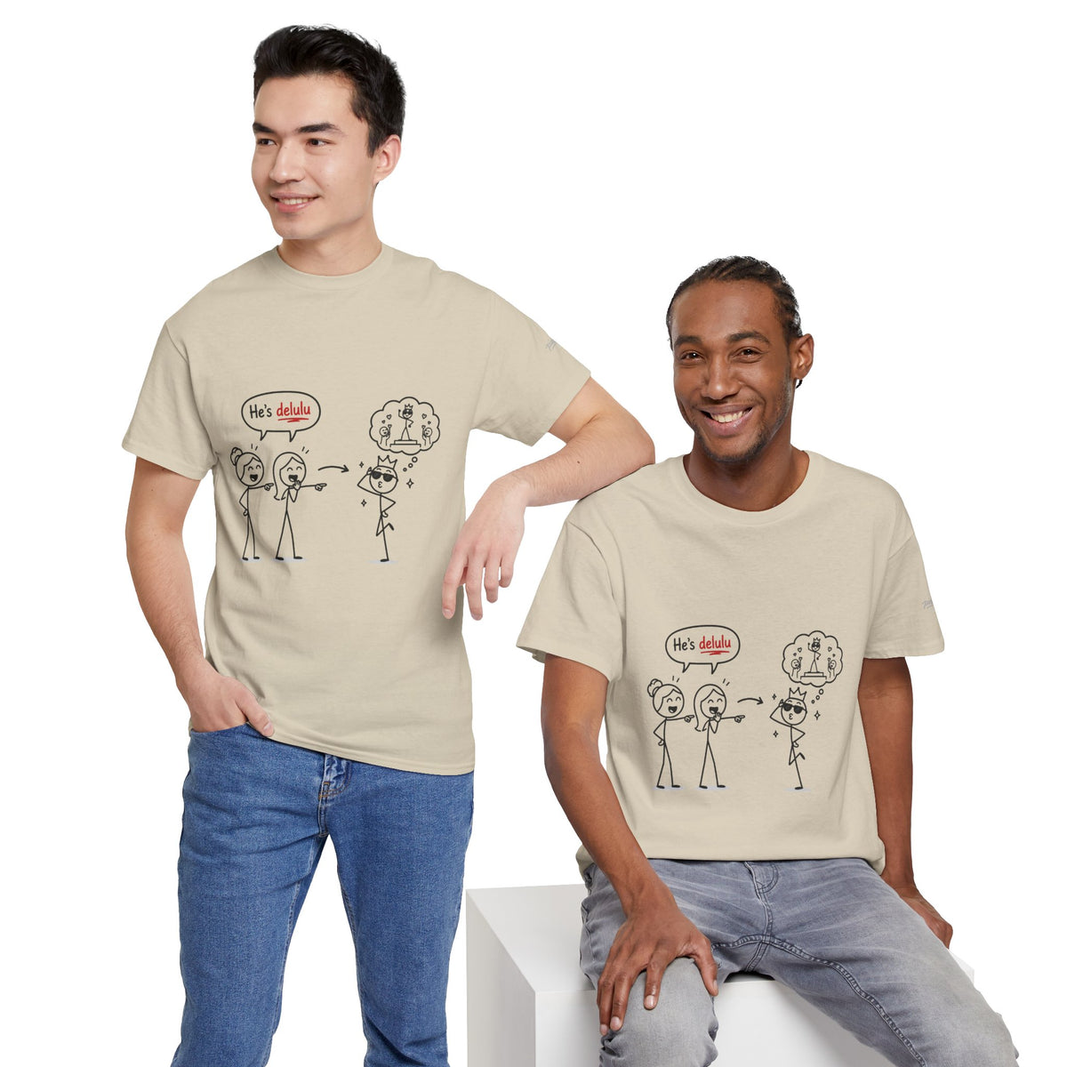 "He's Delulu" Funny Stick Figure Tee